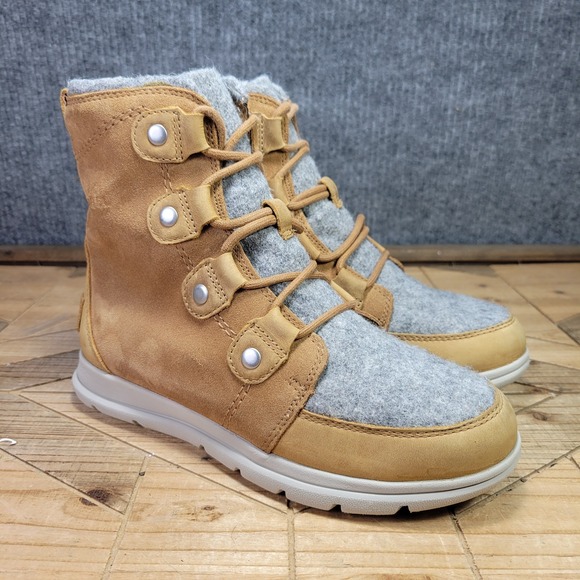 Sorel Shoes - Sorel Explorer Joan Women's 7 Felt Boots Tan Gray Suede Waterproof NL3423-224